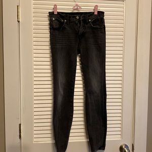 Lucky Brand Mid Rise Ava Skinny Black Jeans Size 4 - 27. No Holes.  Distressed